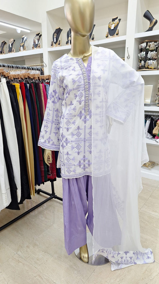 Lavender White Farshi